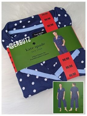 Kate Spade New York Blue & White Polka Dot Design Spring / Summer Pj Set 💙